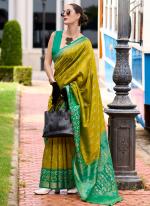 Silk Green Traditional Wear Printed Saree